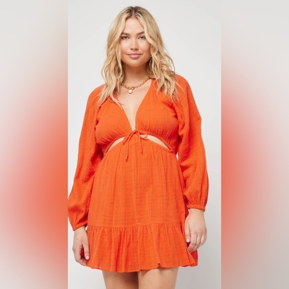 NWT LSpace Feelin' Fine Cotton Dress in Poppy Size XL